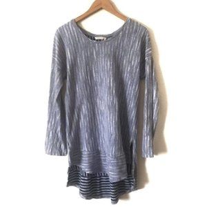 SOFT SURROUNDINGS Blue Turin Tunic Gauze Top